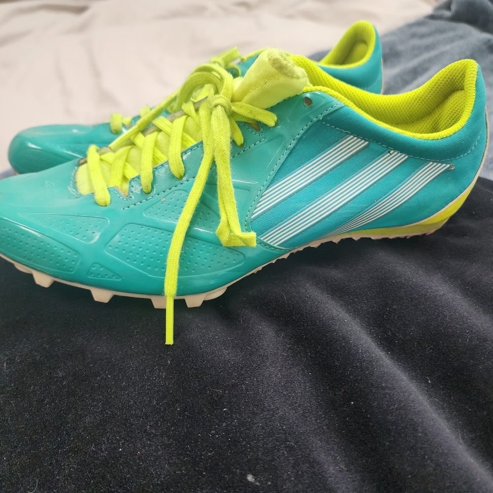 adidas Teal and Neon Yellow Athletic Shoes - Picture 2 of 5